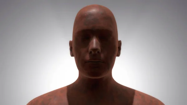 3Dレンダリング 頭部人間の砕けた肖像画 — ストック写真