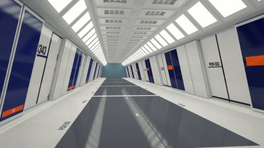 3D render iç ve fütüristik mimari tasarım