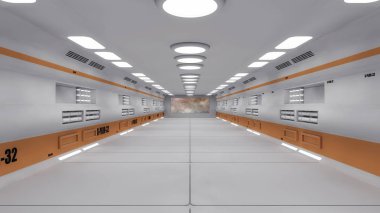 3D render iç ve fütüristik mimari tasarım