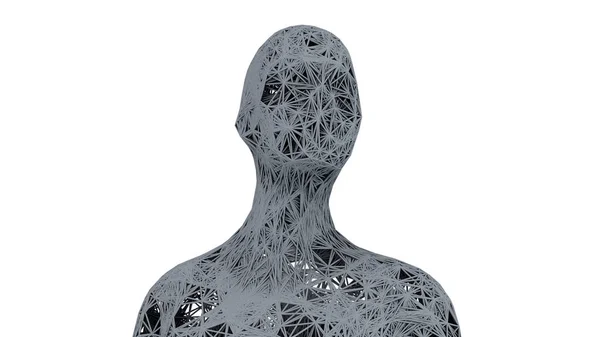 Render Mänsklig Figur Gjord Med Linjer — Stockfoto