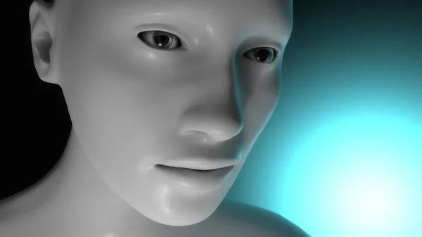 Render Human Cyborg Head — Stock Photo, Image