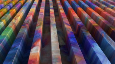 3D render. Arka plan ve renkleri