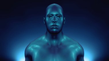 3 boyutlu görüntüleme. Kafa İnsan parçalanmış portre