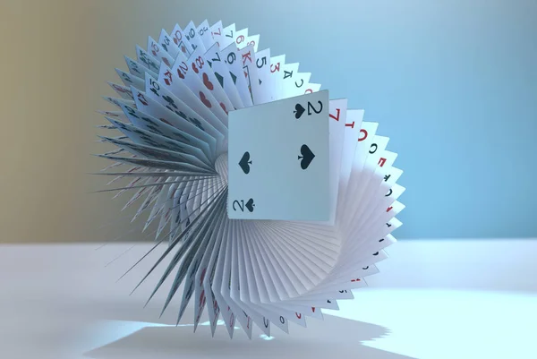 Рендеринг Покерных Карт Падает — стоковое фото