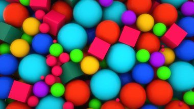 3D render. Arka plan ve renkleri