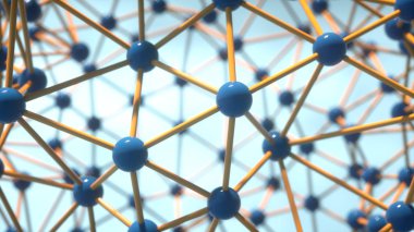 3D render bağlantı ve parçacıklar yapısı