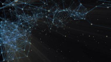 3D render bağlantı ve parçacıklar yapısı