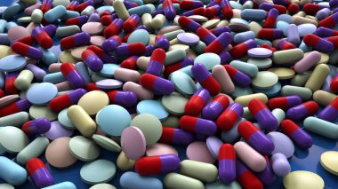 3D Tıp Kapsüller arka plan illüstrasyon