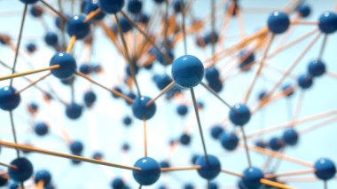 3D render bağlantı ve parçacıklar yapısı