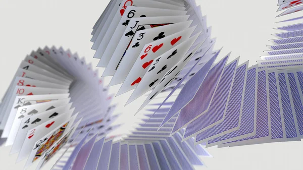 Rendering Poker Cards Falling — Stock Photo, Image