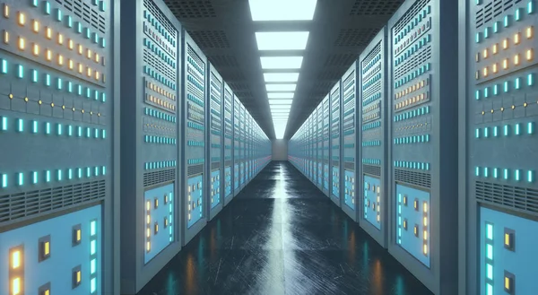 3d rendering. Render farm concept