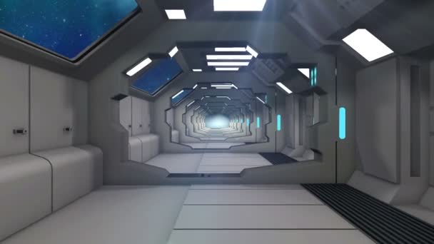 Render Interior Futuristic Hallway Interior Concept Design — Stock Video