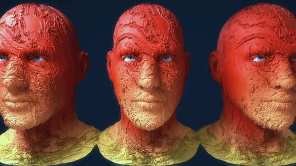 3Dレンダリング 人型の人形をクローンする — ストック写真