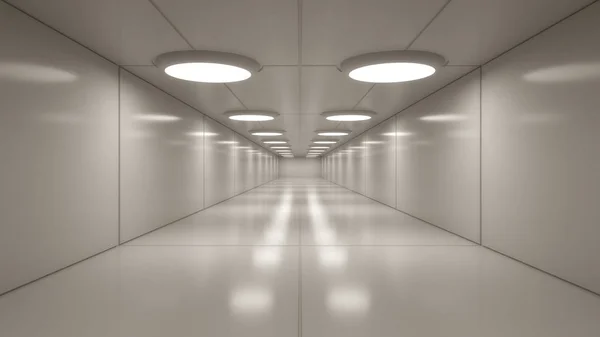 Weergave Futuristische Wetenschappelijke Corridor — Stockfoto