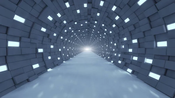 3Dレンダリング 未来的Sf回廊 — ストック写真