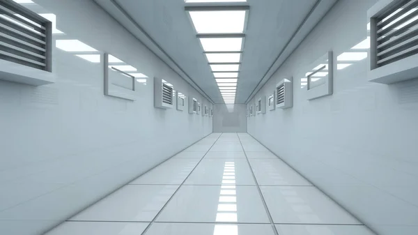 Darstellung Futuristischer Scifi Korridor — Stockfoto
