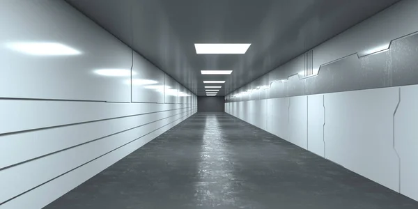 Render Futuristic Spaceship Scifi Corridor Architecture — Stock Photo, Image