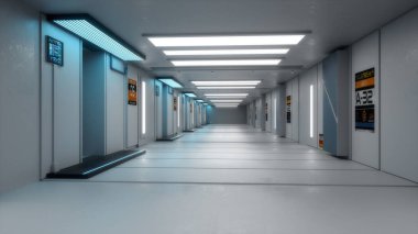 3 boyutlu görüntüleme. Gelecekçi iç mekan tasarımı