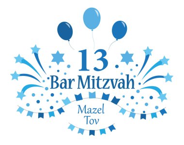 Bar Mitzvah daveti veya tebrik kartı. Vektör çizim eps10