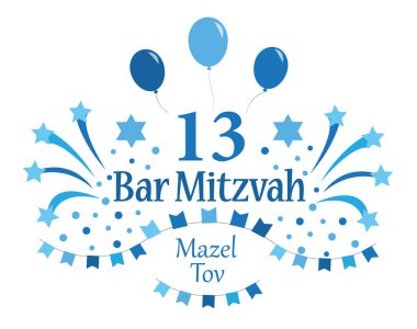 Bar Mitzvah invitation or congratulation card. Vector illustration eps10 clipart