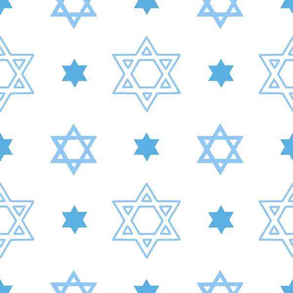 Vector seamless pattern with the jewish Star of David — Stock Vector