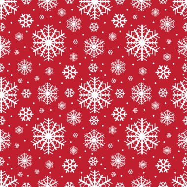 Kar taneleri sorunsuz kış desen, Noel arka plan. vektör çizim