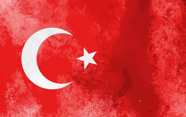 Akwarela tle Flaga Turcja. Wektor illumration eps10 — Wektor stockowy