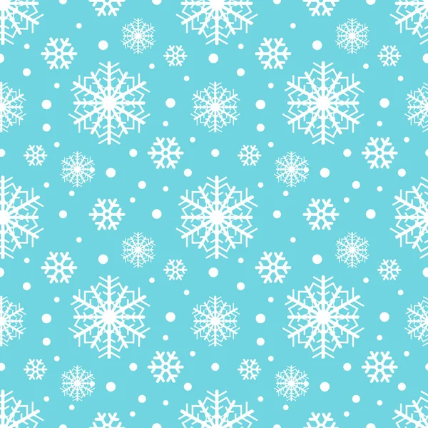 Flocons de neige motif d'hiver sans couture, fond de Noël. illustration vectorielle — Image vectorielle