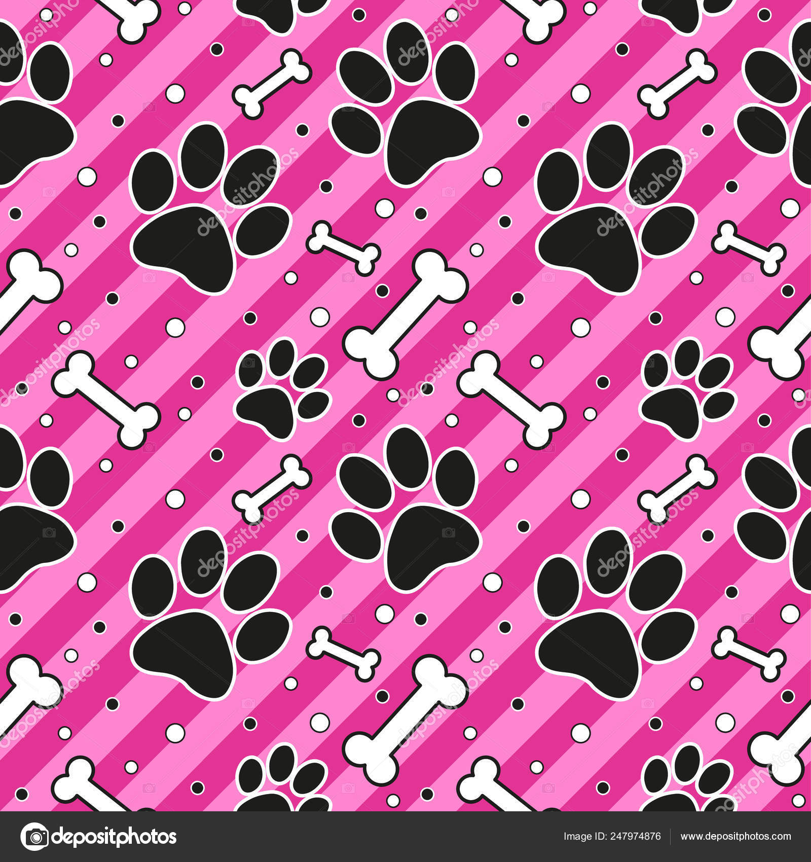 Seamless cute paw pattern, endless background for wallpaper, cover, card  and poster designs, textile and fabric prints. vector illustration Stock  Vector Image by ©Sonya92 #247974876