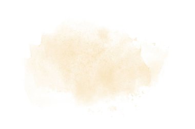 Beyaz üzerine izole edilmiş, sıvı bir kova boyası ile soyut suluboya arka plan görüntüsü. Açık turuncu tonları