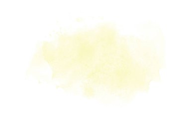 Beyaz üzerine izole edilmiş, sıvı bir kova boyası ile soyut suluboya arka plan görüntüsü. Sarı tonları