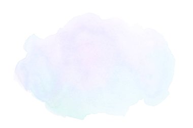 Beyaz üzerine izole edilmiş, sıvı bir kova boyası ile soyut suluboya arka plan görüntüsü. Pembe ve mavi pastel tonları