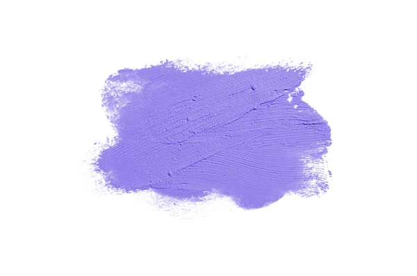 Spalmare e consistenza di rossetto o vernice acrilica isolata su sfondo bianco. Colore viola — Foto Stock