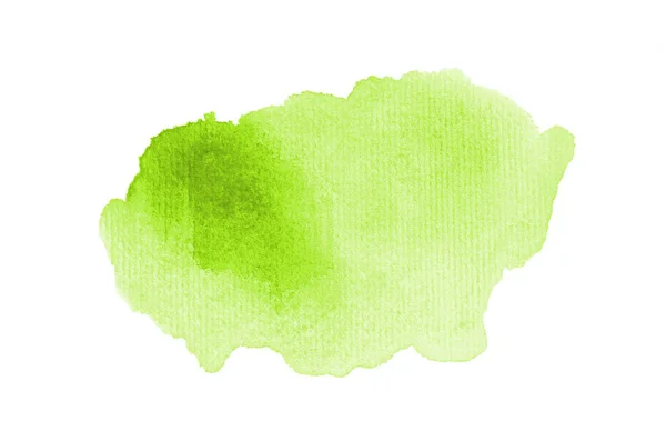 Imagen de fondo de acuarela abstracta con una salpicadura líquida de pintura acuarela, aislada en blanco. Tonos verdes claros — Foto de Stock