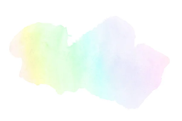 Abstraktes Aquarell-Hintergrundbild mit einem flüssigen Spritzer Aquarellfarbe, isoliert auf Weiß. Regenbogentöne — Stockfoto