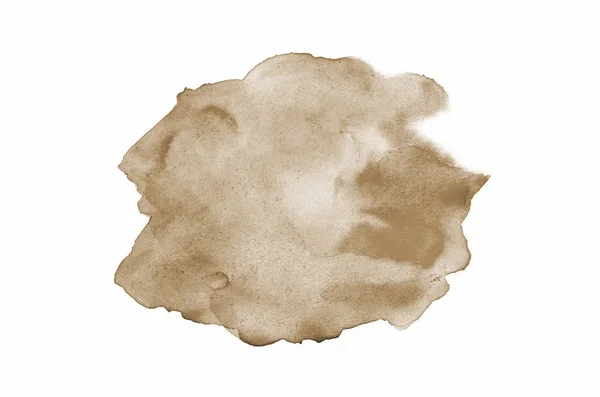 Obraz pozadí abstraktní akvarel s tekutým koláčem z akarelle barvy, izolované na bílém. Hnědé tóny — Stock fotografie