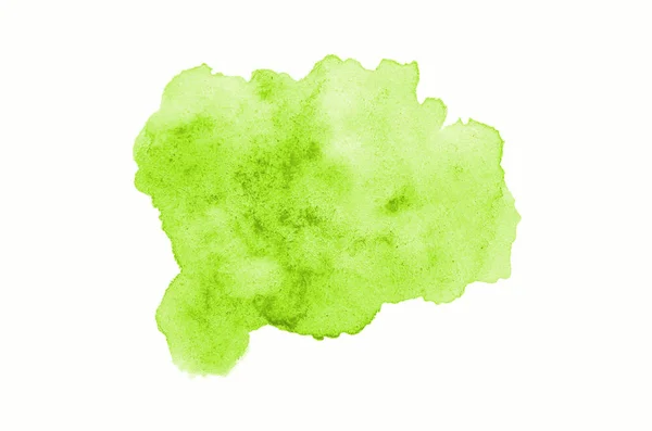 흰색에 고립 된 아쿠아렐 페인트의 액체 튀김추상 수채화 배경 이미지. 밝은 녹색 톤 — 스톡 사진