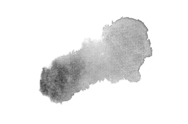白に隔離されたアクアレル塗料の液体スプラッタを持つ抽象的な水彩の背景画像。白黒のトーン — ストック写真