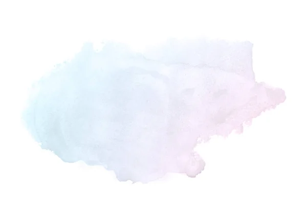 Astratto acquerello immagine di sfondo con uno schizzo liquido di vernice acquerello, isolato su bianco. Tonalità pastello rosa e blu — Foto Stock
