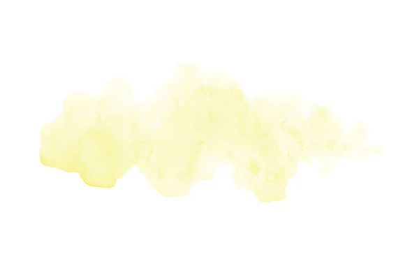 Imagen de fondo de acuarela abstracta con una salpicadura líquida de pintura acuarela, aislada en blanco. Tonos amarillos —  Fotos de Stock