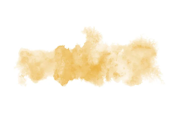 白に隔離されたアクアレル塗料の液体スプラッタを持つ抽象的な水彩の背景画像。明るいオレンジ色のトーン — ストック写真