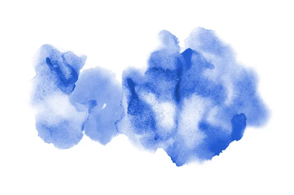 Image abstraite de fond aquarelle avec une éclaboussure liquide de peinture aquarelle, isolée sur blanc. Des tons bleus — Photo