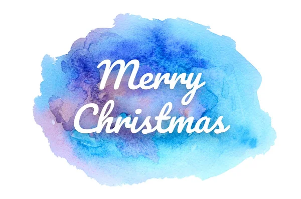 Imagem de fundo aquarela abstrata com um respingo líquido de tinta aquarelle. Tons frios. Feliz Natal! — Fotografia de Stock