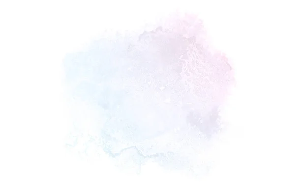 Abstract aquarel achtergrondafbeelding met een vloeibare Splatter van Aquarelle verf, geïsoleerd op wit. Roze en blauwe pasteltinten — Stockfoto