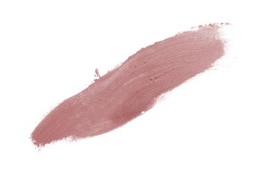 Smear ve ruj veya akrilik boya beyaz arka plan üzerinde izole doku. Lipgloss veya sıvı oje leke örneği inme. Güzellik kozmetik tasarım için eleman. Koyu kırmızı renk