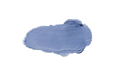 Smear ve ruj veya akrilik boya beyaz arka plan üzerinde izole doku. Koyu mavi renk