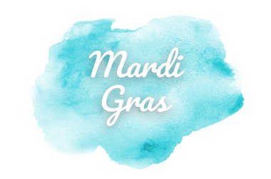 Kova boyası sıvı bir sıçrama ile soyut suluboya arka plan görüntüsü. Açık mavi tonları. Mardi gras