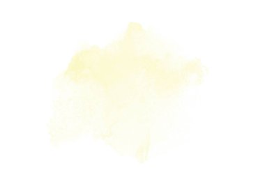 Beyaz üzerine izole edilmiş, sıvı bir kova boyası ile soyut suluboya arka plan görüntüsü. Sarı tonları