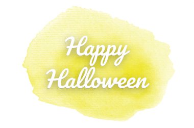 Kova boyası sıvı bir sıçrama ile soyut suluboya arka plan görüntüsü. Sarı tonları. Cadılar Bayramınız Kutlu Olsun