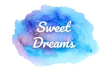 Abstract watercolor background image with a liquid splatter of aquarelle paint. Cold tones. Sweet Dreams